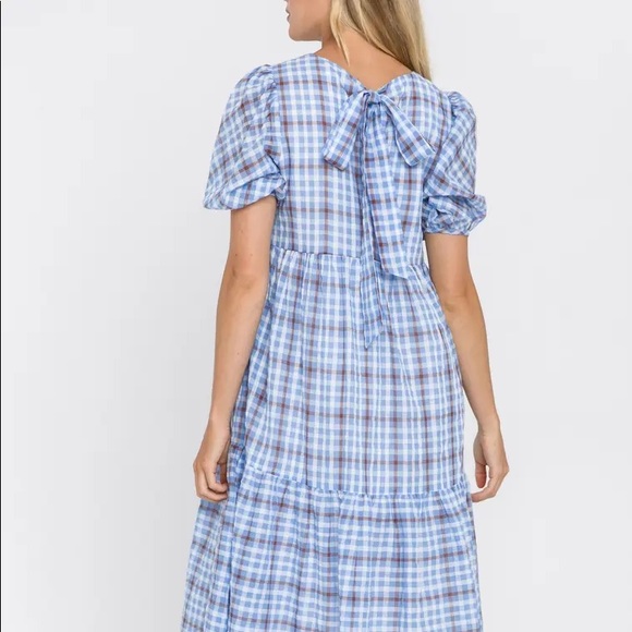 NWT English Factory Plaid Check Tent Tiered Dress - Picture 5 of 9